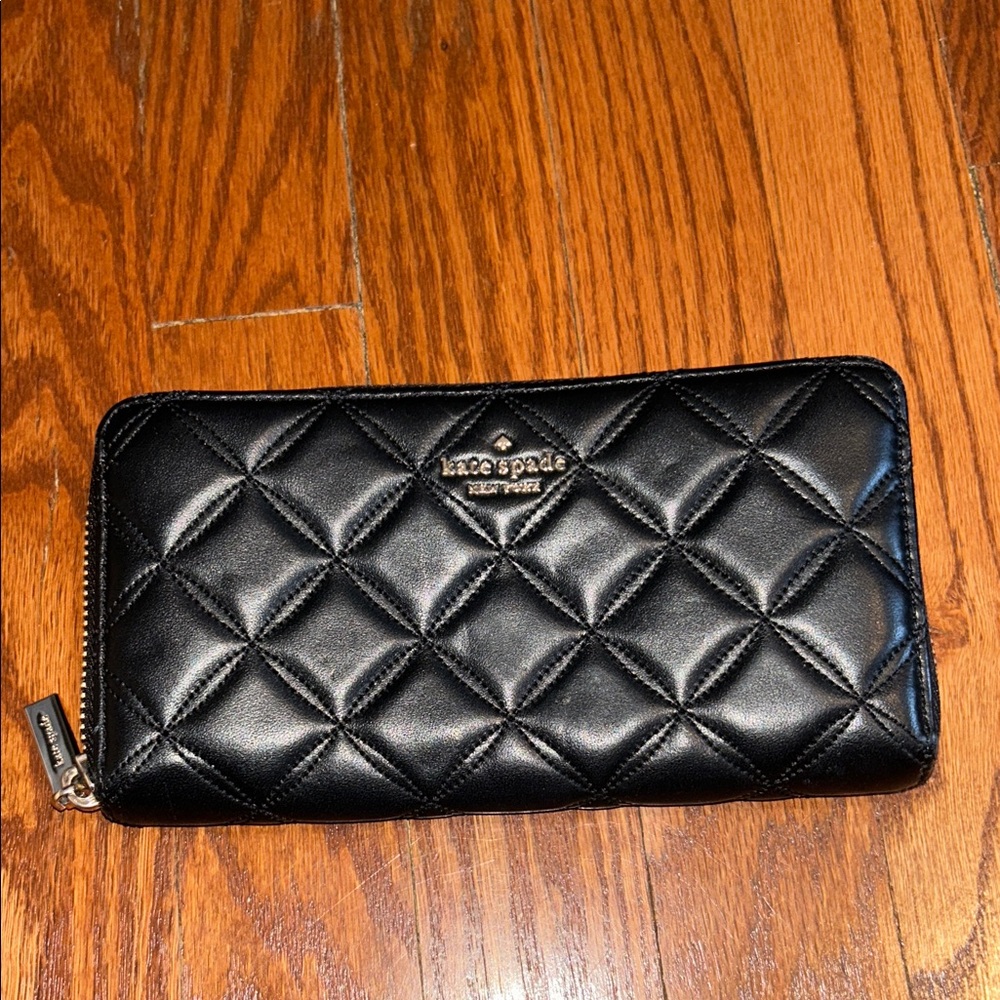 Kate Spade Black Quilted Leather Wallet
